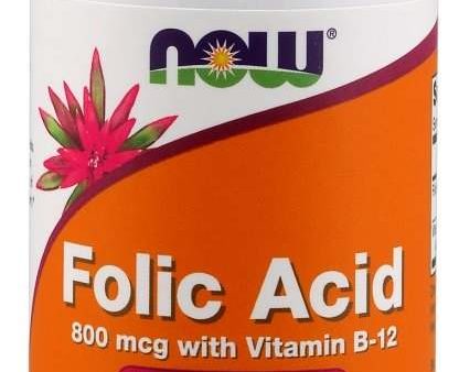 NOW Foods Folic Acid with Vitamin B12, 800mcg - 250 tablets For Discount