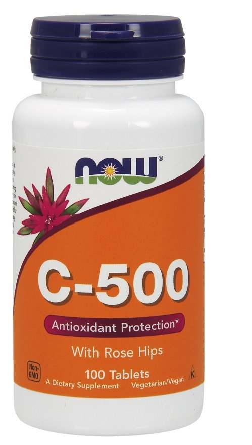 NOW Foods Vitamin C-500 with Rose Hips - 100 tablets Online Sale