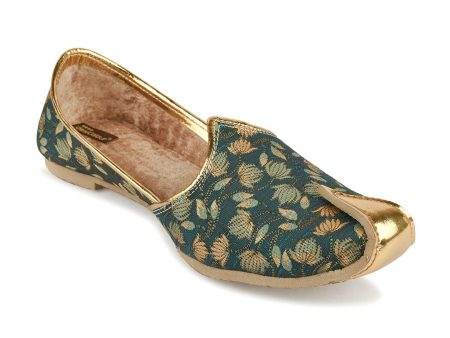 DESI COLOUR Men Printed Round Toe Mojaris For Sale