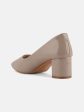 DressBerry Cream Coloured Block Pumps with Bows For Cheap