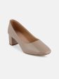 DressBerry Cream Coloured Block Pumps with Bows For Cheap