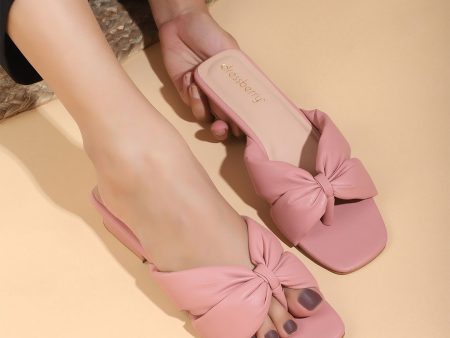 DressBerry Women Embellished Open Toe Flats with Bows Online Sale