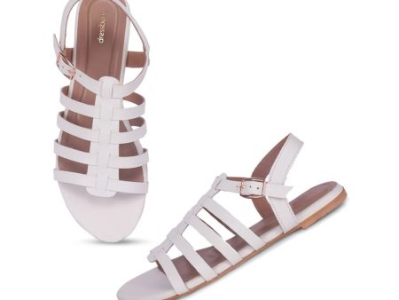 DressBerry Open Toe Gladiator Flats For Discount