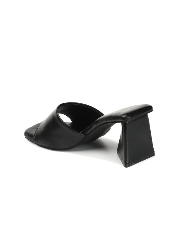 DressBerry Black PU Block Heels For Cheap