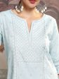 Vishudh Blue Ethnic Motifs Printed Notch Neck Straight Kurta Sale