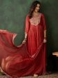 Sangria Zari Sequence Embroidered Kurta & Trousers With Dupatta For Sale