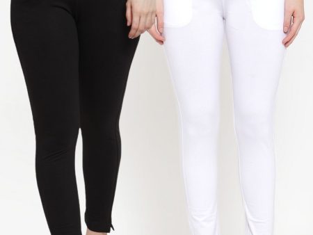 TAG 7 Women Pack Of 2 Solid Straight-Fit Ankle-Length Leggings Supply