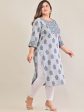 Swasti Women Grey Floral Printed Floral Pure Cotton Kurta Hot on Sale