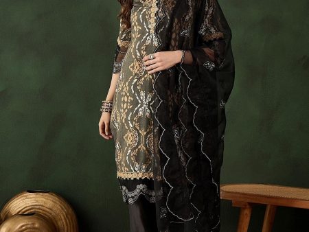 Sangria Printed Straight Kurta, Trouser & Dupatta Set Supply