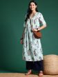 Sangria Floral Print Pleated Empire Kurta Online Sale