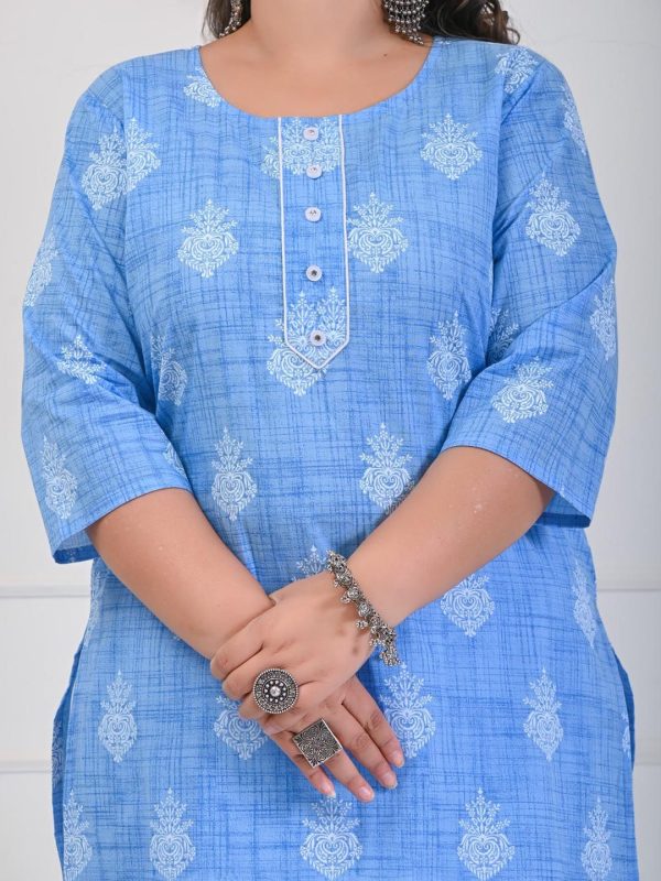 Swasti Ethnic Motifs Block Printed Pure Cotton Kurta on Sale