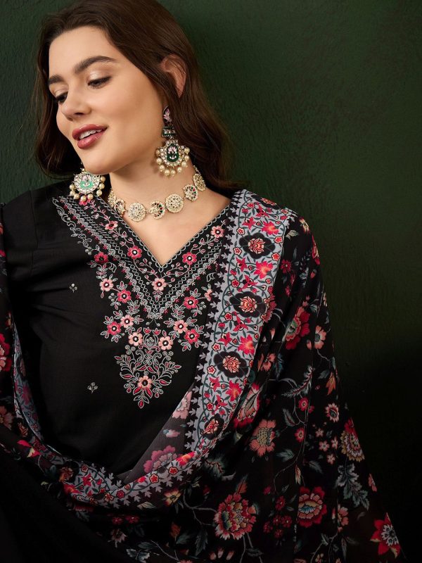 Sangria Floral Embroidered Sequinned Kurta with Trousers & Dupatta Online now