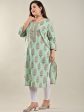 Swasti Women Plus Size Green Floral Printed Floral Kurta Cheap