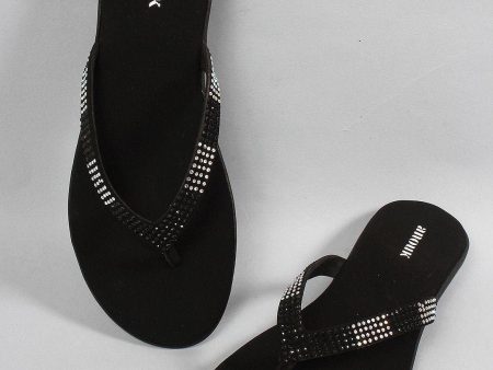 Anouk Black Embellished Open Toe Flats For Discount