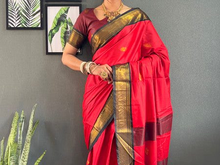 Malishka Export Cotton Silk Woven Ready To Wear Saree With Blouse Piece - Green For Cheap