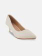 DressBerry White Pointed Toe Kitten Heeled Pumps Sale