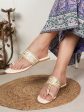 Anouk Anouk White Embellished One Toe Ethnic Flats Supply