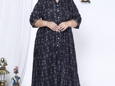 Swasti Bandhani Printed A-Line Maxi Ethnic Dress Sale