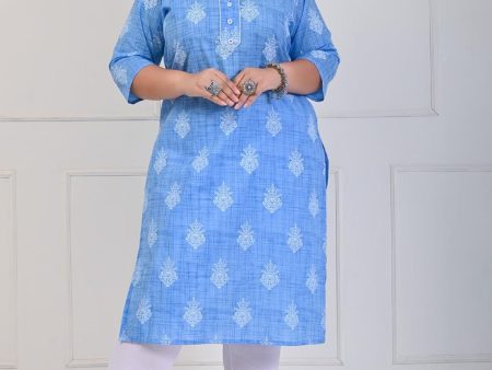 Swasti Ethnic Motifs Block Printed Pure Cotton Kurta on Sale