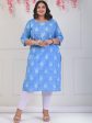 Swasti Ethnic Motifs Block Printed Pure Cotton Kurta on Sale