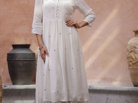 Sangria Floral Embroidered Thread Work Kurta with Trouser Sale