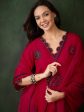 Sangria Zari Sequence Embroidered Kurta & Trouser With Dupatta Hot on Sale