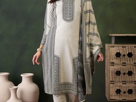 Sangria Self Design Straight Kurta & Trouser With Dupatta Sale