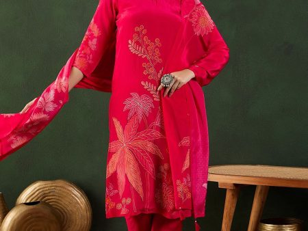 Sangria Floral Printed Kurta Set With Dupatta Online Sale