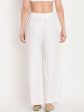 TAG 7 Women White Solid Straight Palazzos Cheap