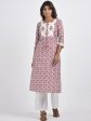 Swasti Women White Floral Printed Thread Work Floral Kurta Online now