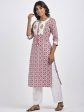 Swasti Women White Floral Printed Thread Work Floral Kurta Online now