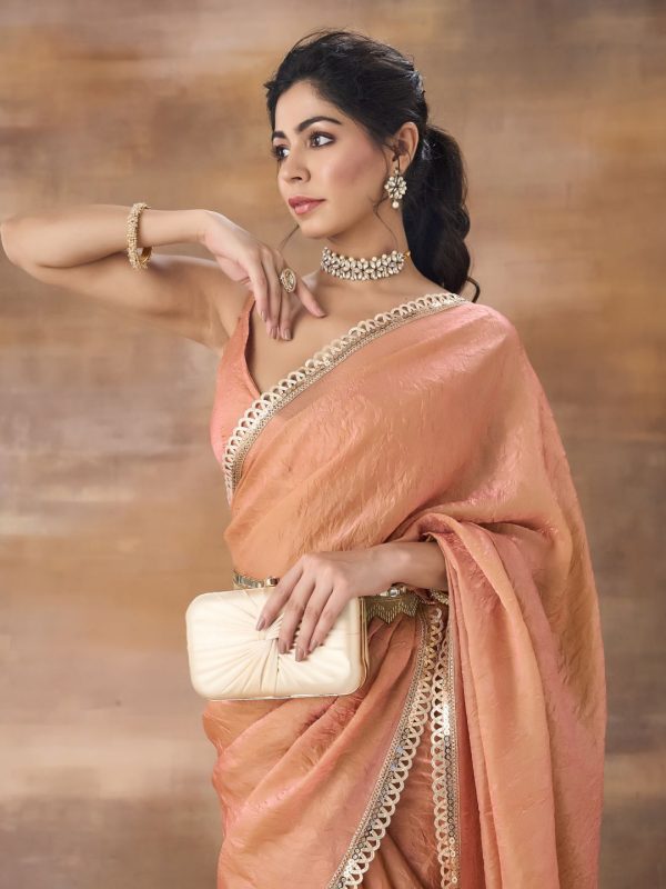 kasee Sequinned Organza Saree For Cheap