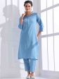 Anouk Women Regular Kantha Work Pure Cotton Kurta with Trousers Online Hot Sale