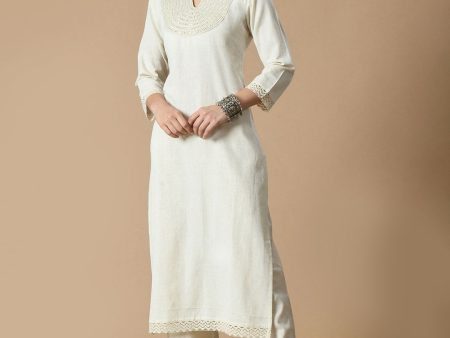 Sangria Sequined Pure Cotton A-Line Kurta on Sale