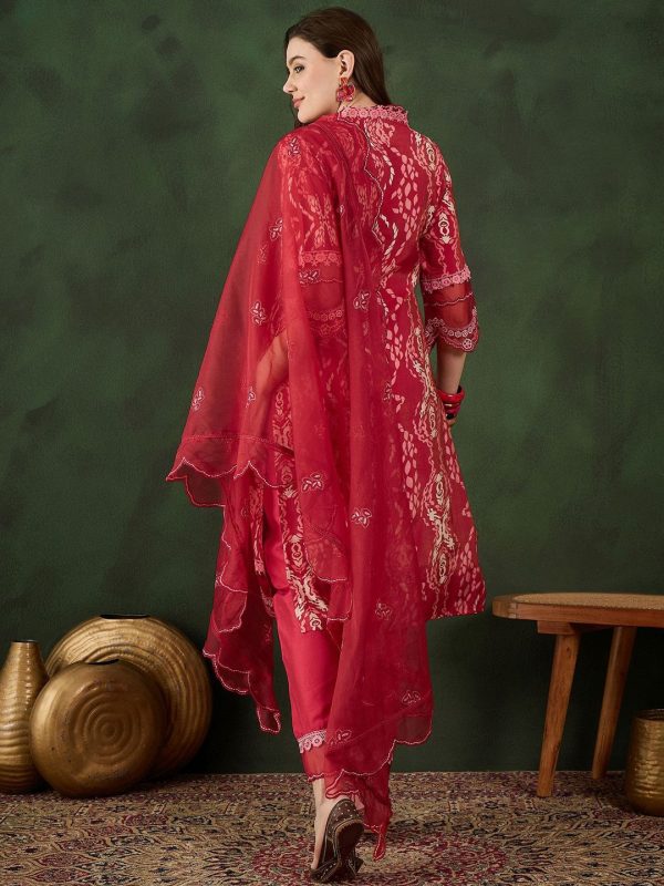 Sangria Printed Kurta & Trouser With Dupatta Online Hot Sale