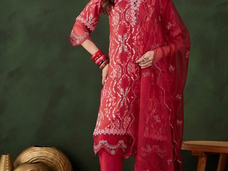 Sangria Printed Kurta & Trouser With Dupatta Online Hot Sale