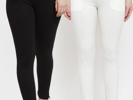 TAG 7 Women Pack Of 2 Solid Ankle-Length Straight-Fit Leggings Online now