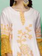 Sangria Floral Embroidered Pure Cotton Straight Kurta With Sharara & Dupatta For Discount