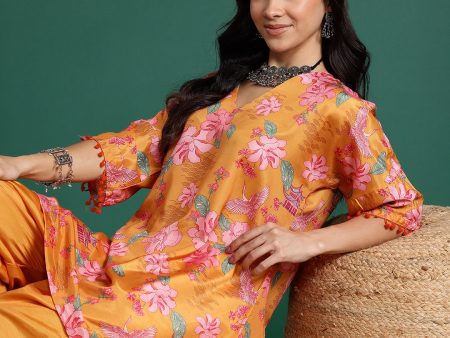 Sangria Floral Print Kurta with Dhoti Pants Online now