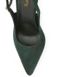 DressBerry Green Pointed Toe Block Heeled Mules Supply