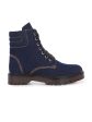 Delize Women Textured Mid Top Canvas Lace Up Regular Boots Online