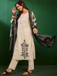 Sangria Floral Embroidered Pure Cotton Thread Work Kurta with Trousers & Dupatta Online Hot Sale