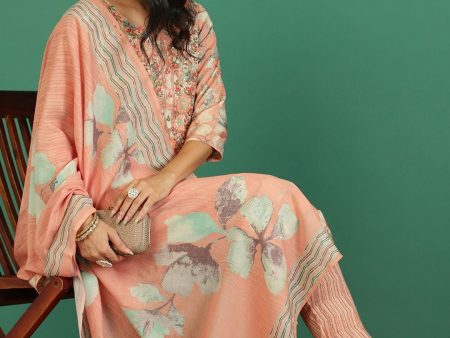 Sangria Printed Round- Neck Kurta & Trousers With Dupatta Fashion