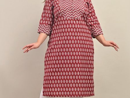 Swasti Ethnic Motifs Printed Regular A-Line Cotton Kurta on Sale