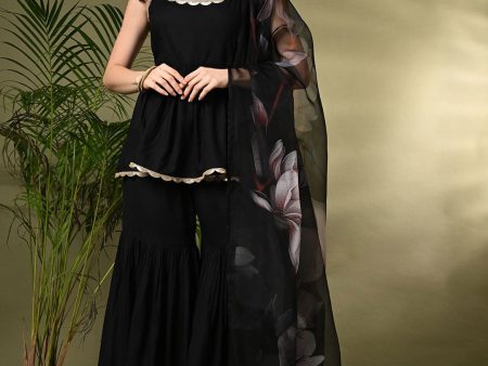 Sangria A-Line Kurti With Sharara & Dupatta Online Hot Sale