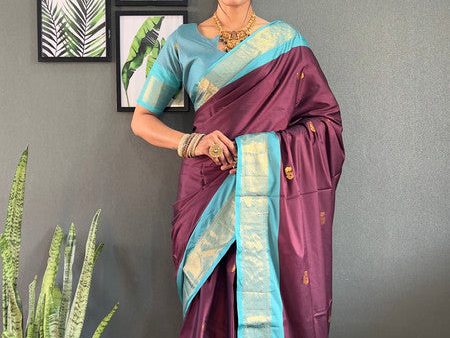 Malishka Export Cotton Silk Woven Ready To Wear Saree With Blouse Piece - Pink Cheap