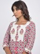 Swasti Women White Floral Printed Thread Work Floral Kurta Online now