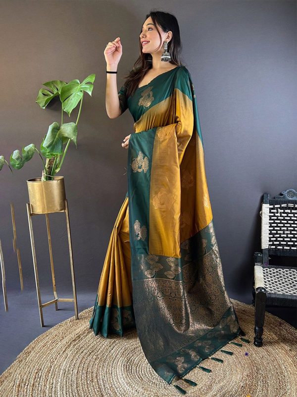 Mitera Woven Design Zari Tussar Saree For Cheap