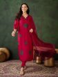 Sangria Zari Sequence Embroidered Kurta & Trouser With Dupatta Hot on Sale