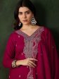 Sangria Floral Embroidered Straight Kurta & Trouser With Dupatta For Discount